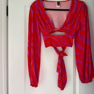 Windsor Vibrant Red and Purple Swirl Blouse
